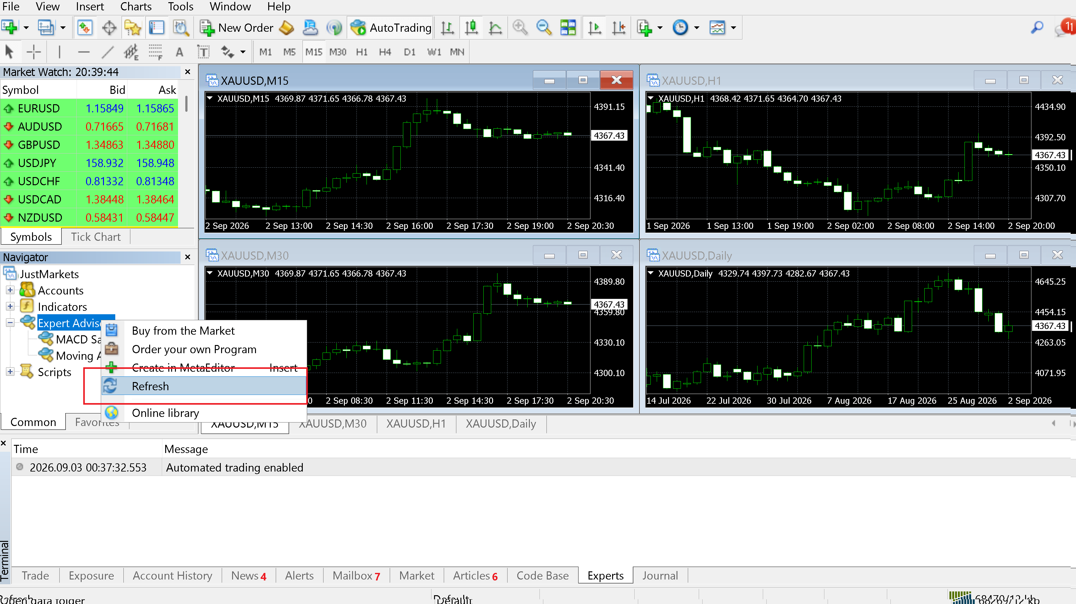 Attach the FXVN Follower Bridge to a chart