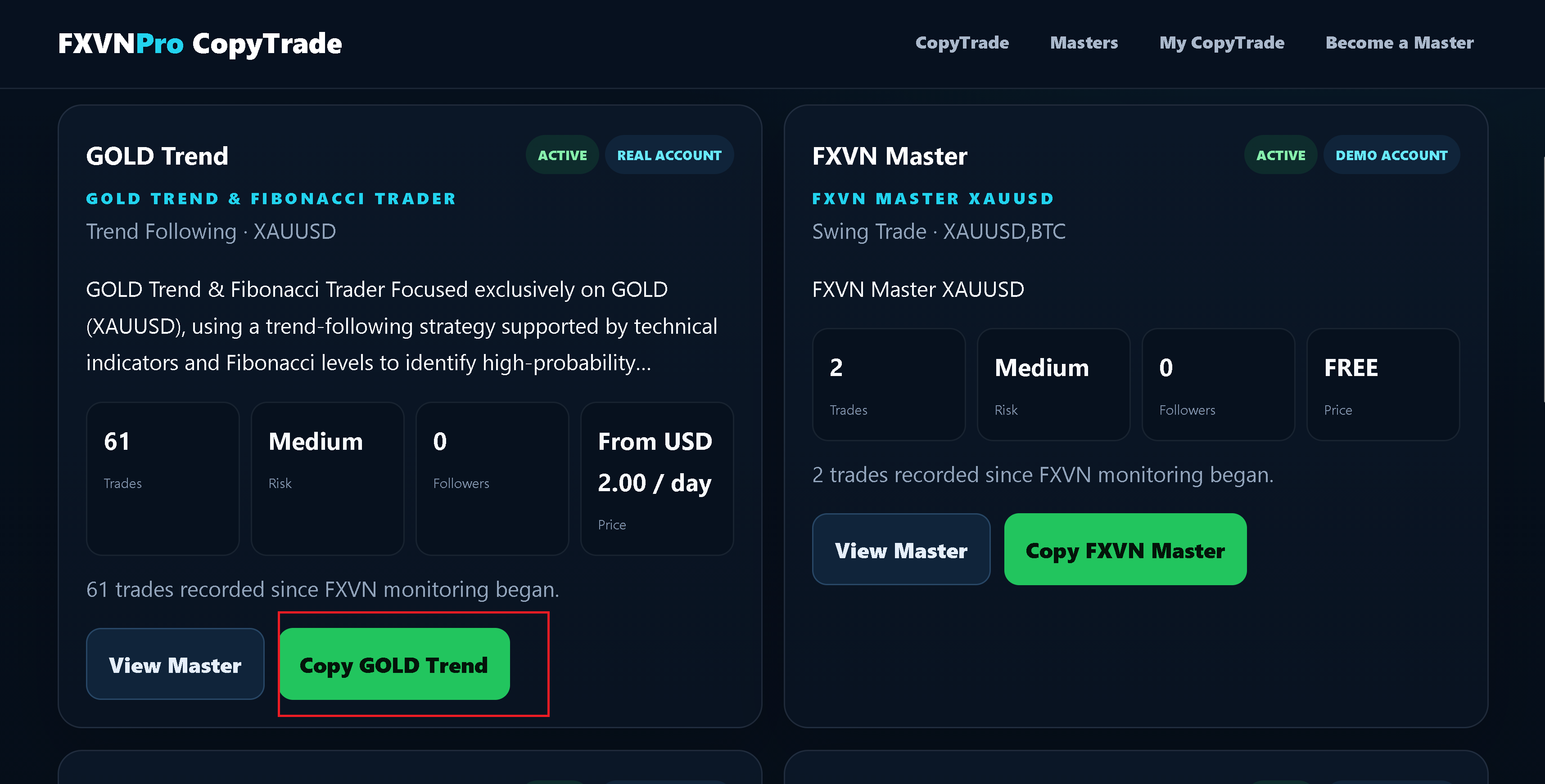 Select a Master for the connected Follower