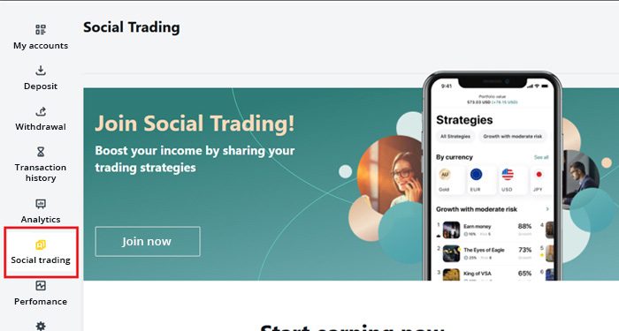 Earn with Exness Social Trading Share and Profit