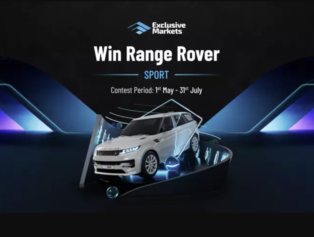 How can I trade and win a Range Rover Sport worth $130000 in Exclusive Markets