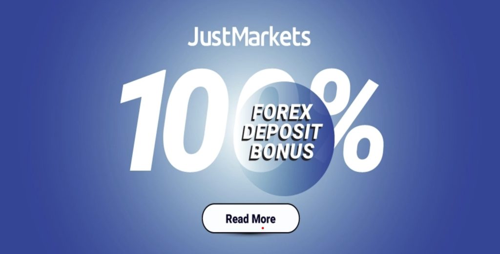JustMarkets 100% Deposit Bonus