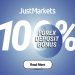 JustMarkets 100% Deposit Bonus