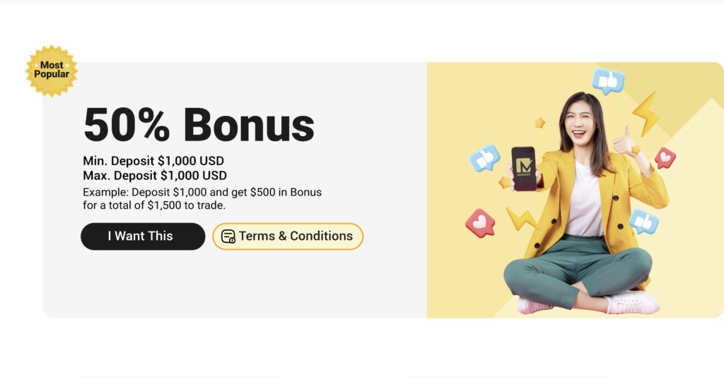 Monaxa 50% Deposit Bonus