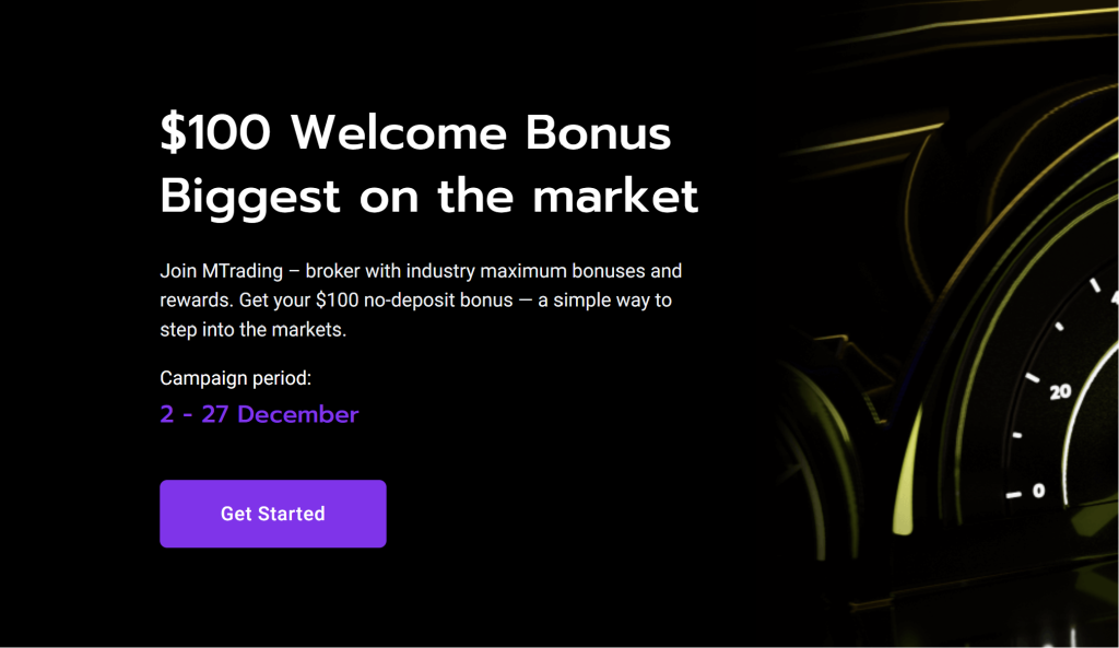 MTrading Welcome No Deposit Bonus