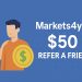 Markets4you $50 Refer‑A‑Friend Bonus