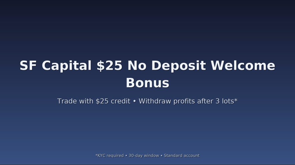 SF Capital $25 No Deposit Welcome Bonus