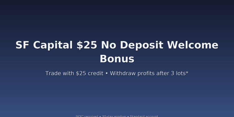 SF Capital $25 No Deposit Welcome Bonus