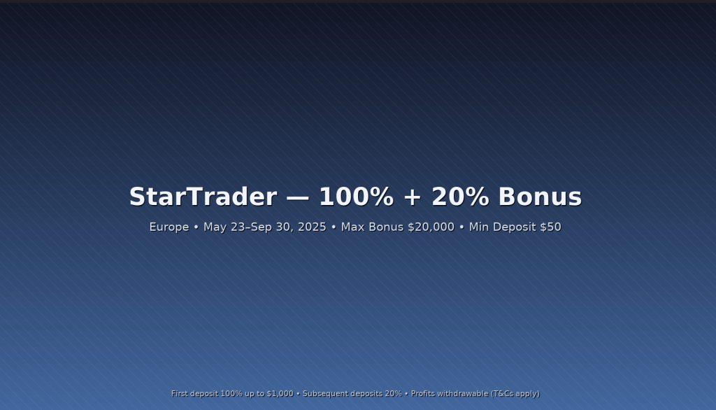 StarTrader 100% + 20% Bonus