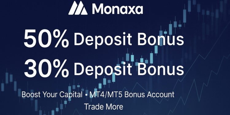 Monaxa 50% and 30% Deposit Bonus