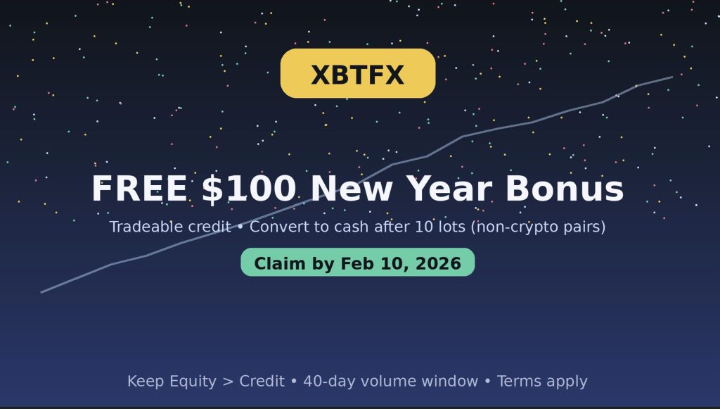XBTFX FREE $100 New Year Bonus