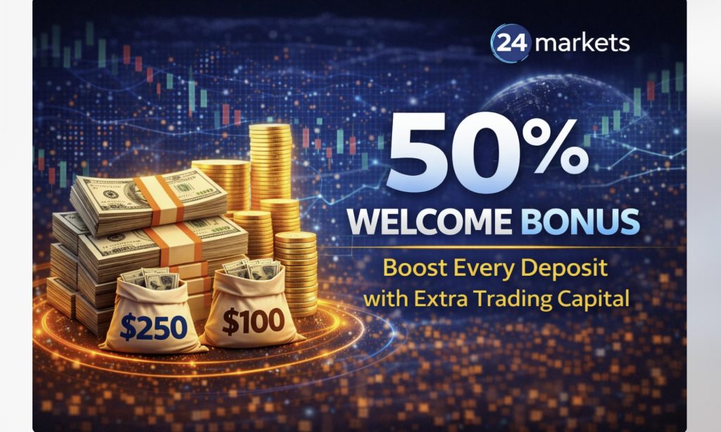 24markets 50% Welcome Bonus