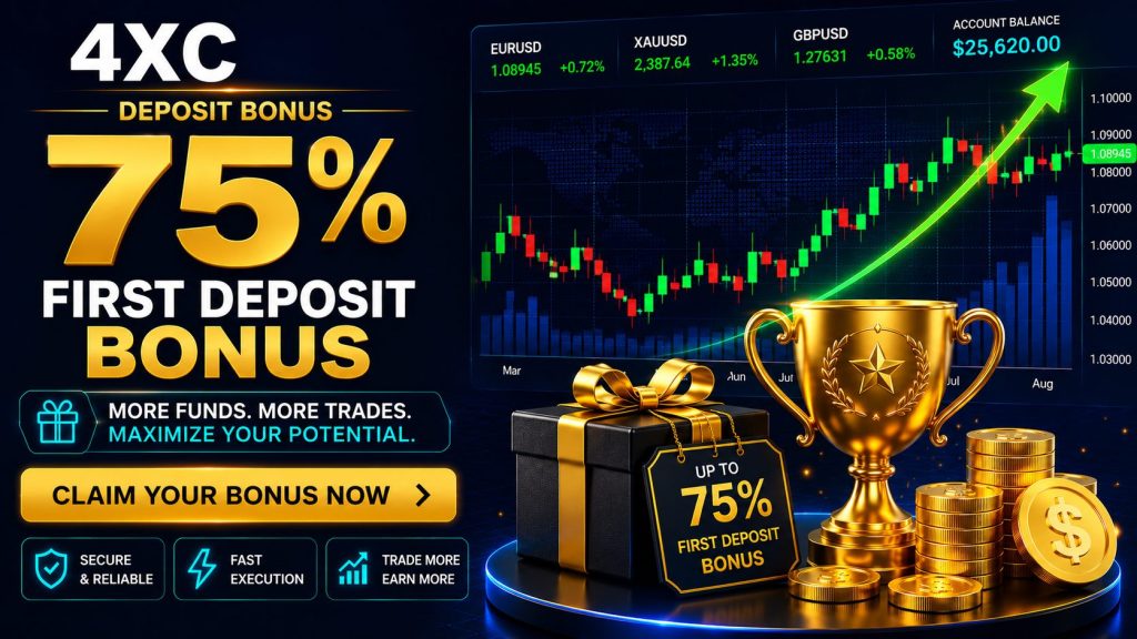 4XC 75% First Deposit Bonus