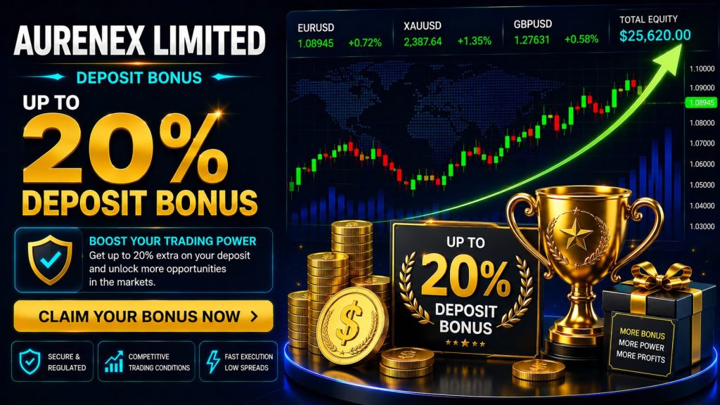 Aurenex Limited Get 20% Deposit Bonus