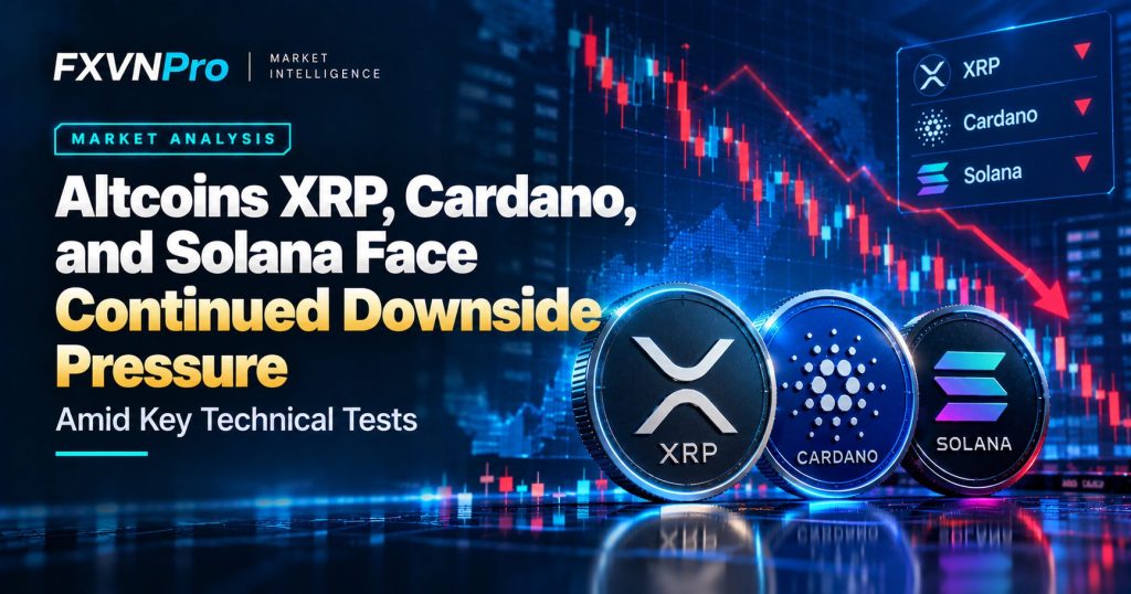 Altcoins XRP, Cardano, and Solana Face Continued Downside Pressure Amid Key Technical Tests