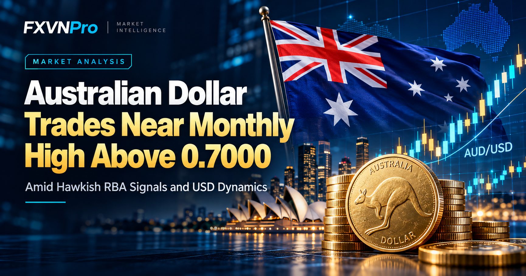 Australian Dollar Trades Near Monthly High Above 0.7000 Amid Hawkish RBA Signals and USD Dynamics