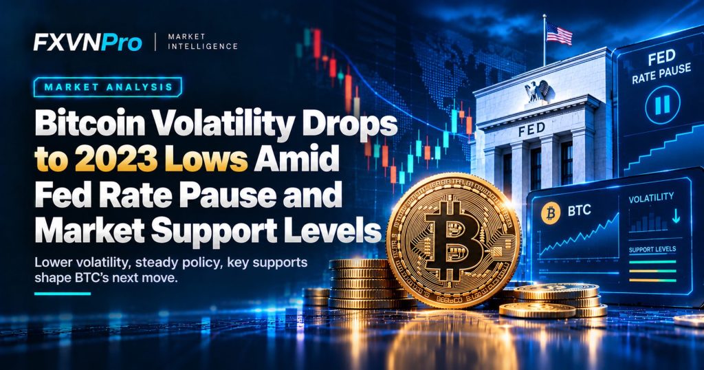 Bitcoin Volatility Drops to 2023 Lows Amid Fed Rate Pause and Market Support Levels