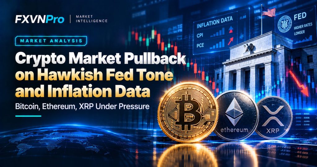 Crypto Market Pullback on Hawkish Fed Tone and Inflation Data – Bitcoin, Ethereum, XRP Under Pressure