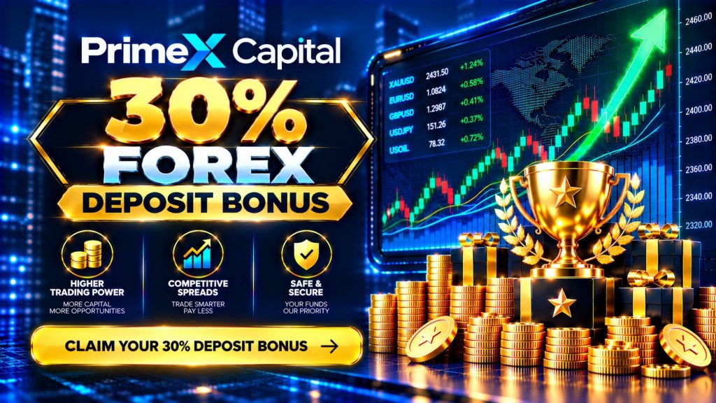 PrimeX Capital 30% Forex Deposit Bonus